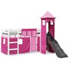 vidaXL Kinderhochbett mit Turm Rosa 80x200 cm Massivholz Kiefer