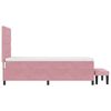 vidaXL Boxspringbett mit Matratze mit Kopfteil Rosa 90 x 200 cm Samt