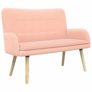 vidaXL 2-Sitzer Sofa Rosa 115 x 61 x 87 cm Boucl&eacute;
