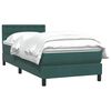 vidaXL Boxspringbett mit Matratze Dunkelgr&uuml;n 80x210 cm Samt