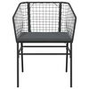 vidaXL 5-tlg. Garten-Essgruppe mit Kissen Schwarz Poly Rattan Glas