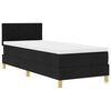 vidaXL LED Boxspringbett mit Kissen Schwarz 80 x 200 cm Stoff