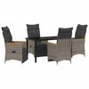 vidaXL Garten Essgruppe 5 stk. Grau Poly-Rattan