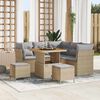 vidaXL Garten-Sofa-Set mit Kissen 8 pcs Beige und Hellgrau