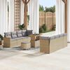 vidaXL Gartensofa-set 11 pcs Beige Poly-Rattan