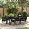 vidaXL Garten Essgruppe 9 pcs Schwarz Pulverbeschichteter Stahl