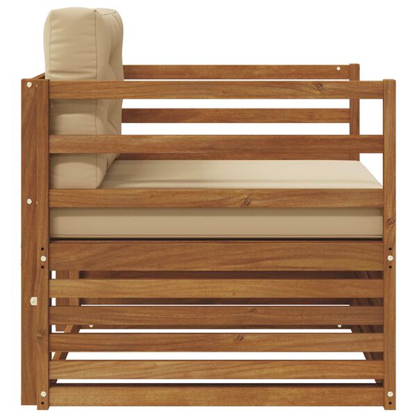 vidaXL Outdoor-Sofagarnitur Massives Akazienholz und Polyester Natur