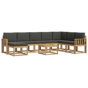 vidaXL Outdoor-Sofagarnitur 9 stk. Wei&szlig; und Anthrazit