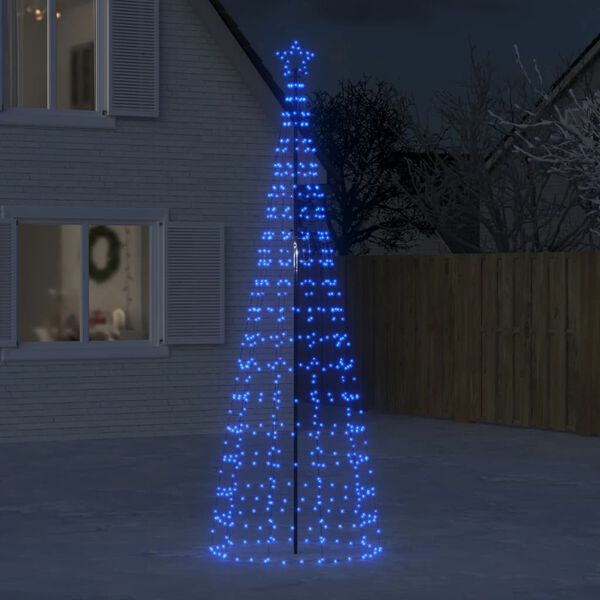 vidaXL LED-Weihnachtsbaum mit Erdspießen 570 LEDs Blau 300 cm