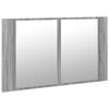 vidaXL LED-Spiegelschrank Grau Sonoma 80x12x45 cm Acryl