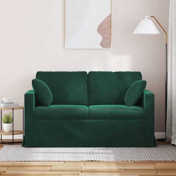vidaXL Sofa Dunkelgr&uuml;n Gesamtabmessungen: 138 x 78 x 80 cm (B x T x H)