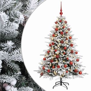 vidaXL K&uuml;nstlicher Weihnachtsbaum mit Weihnachtskugel 150 cm 150 LEDs