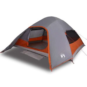 vidaXL Kuppel-Campingzelt 4 Personen Grau Wasserdicht