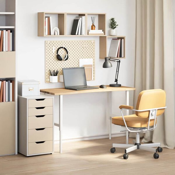 vidaXL Schreibtischplatte Unbehandelt 120x60x2,5 cm Massivholz Eiche