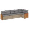 vidaXL 6-tlg. Garten-Sofagarnitur mit Kissen Beige Poly Rattan