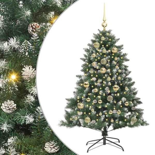 vidaXL K&uuml;nstlicher Weihnachtsbaum mit 150 LEDs mit St&auml;nder Gr&uuml;n 120 cm