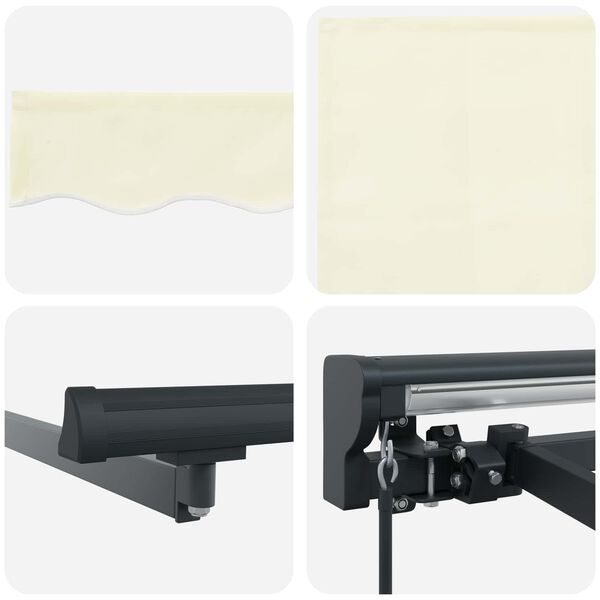 vidaXL Einziehbare Markise Creme 350 x 250 cm Polyester und Metall