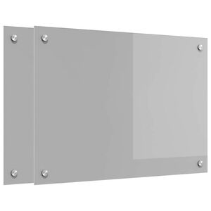 vidaXL K&uuml;chenr&uuml;ckwand 2 pcs Hellgrau 70 x 50 cm Geh&auml;rtetes Glas