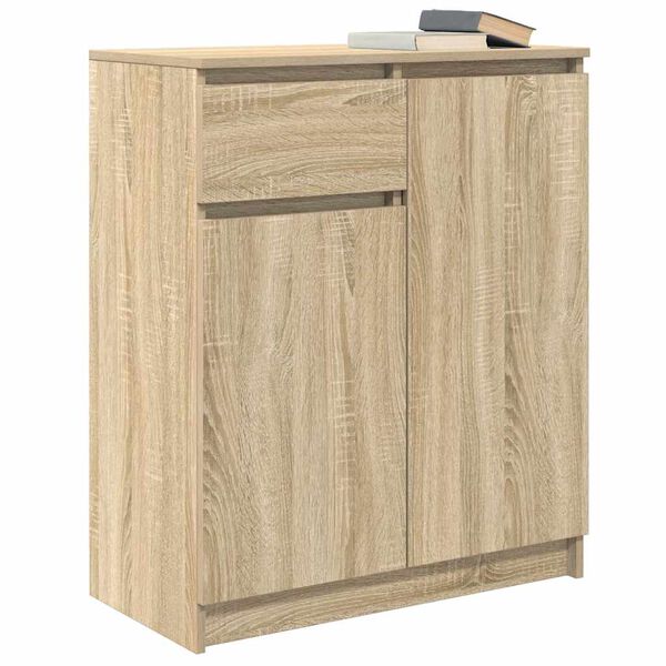 vidaXL Sideboard mit Schublade Sonoma-Eiche 71x35x84 cm Holzwerkstoff