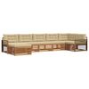 vidaXL Sofagarnituren 7 pcs Natur und Beige Massivholz Akazie