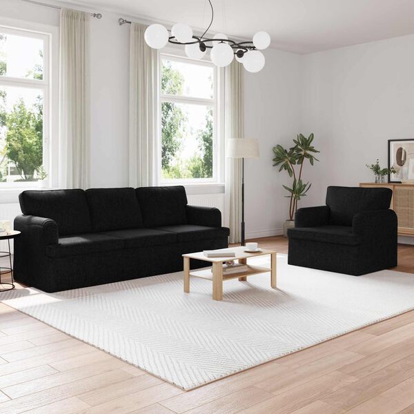 vidaXL Sofa 2 pcs Schwarz 144 x 80 x 85 cm Stoff