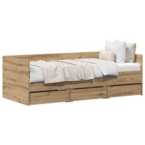 vidaXL Tagesbett mit Kopfteil Artisan-Eiche 90 x 200 cm Holzwerkstoff