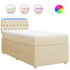 vidaXL Boxspringbett mit Matratze Creme 90x200 cm Stoff