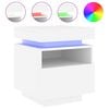 vidaXL Nachttisch mit LED-Leuchten Wei&szlig; 40x39x48,5 cm