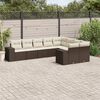 vidaXL 9-tlg. Garten-Sofagarnitur mit Kissen Braun Poly Rattan