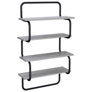 vidaXL 4-stufiges Wandregal Sonoma-Grau 80 x 24,5 x 104 cm