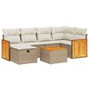 vidaXL 6-tlg. Garten-Sofagarnitur mit Kissen Beige Poly Rattan