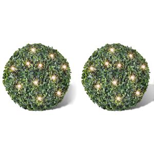 vidaXL Buchskugel &Oslash; 27cm Buchsbaumkugel+2xSolar