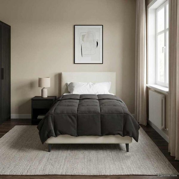 vidaXL Sommerdecke Gepolstert Anthrazit 140 x 220 cm Mikrofaser