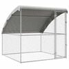 vidaXL Hundek&auml;fig mit Speicher Silber 2 x 2 x 2 m Stahl