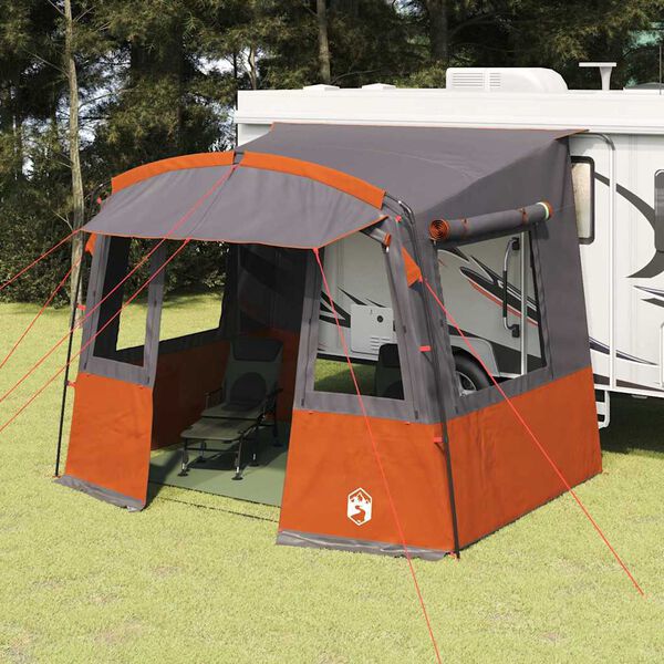 vidaXL Heckzelte f&uuml;r Wohnwagen Grau und Orange 352 x 250 x 240 cm