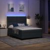 vidaXL Boxspringbett mit LED-Lichtleisten Dunkelgrau 140 x 190 cm Samt