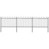 vidaXL Gartenzaun mit Rundbogen Stahl 504 x 120 cm Schwarz