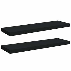 vidaXL Schweberegale 2 Stk. Schwarz 80x23,5x3,8 cm MDF