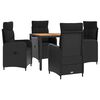 vidaXL Outdoortisch-Set 5 stk. Schwarz