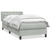 vidaXL Boxspringbett mit Matratze Hellgrau 80x210 cm Samt