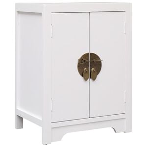 vidaXL Nachttisch Wei&szlig; 38&times;28&times;52 cm Paulownia Holz
