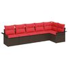 vidaXL Gartensofa-set 6 stk. Braun Poly-Rattan