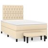 vidaXL Boxspringbett mit Matratze Creme 120x200 cm Stoff