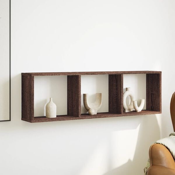 vidaXL Wandschrank 100x16x30 cm Eichen-Optik Holzwerkstoff