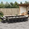 vidaXL 17-tlg. Garten-Essgruppe mit Kissen Schwarz Poly Rattan