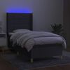 vidaXL Boxspringbett mit Matratze & LED Dunkelgrau 80x200 cm Stoff