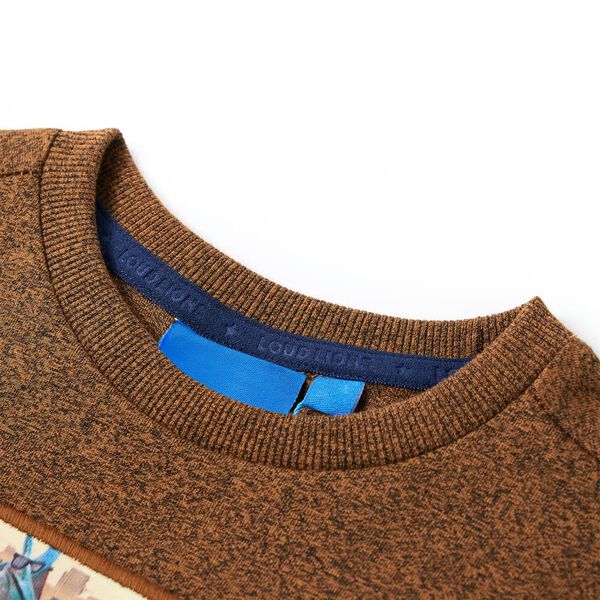 Kinder-Langarmshirt Cognac Melange 128