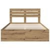 vidaXL Bettrahmen mit Kopfteil Kunsthandwerk Eiche 150 x 200 cm