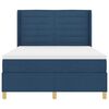 vidaXL Boxspringbett mit Matratze mit Kopfteil Blau 160 x 200 cm Stoff