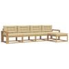 vidaXL Outdoor-Sofagarnitur 4 stk. Wei&szlig; und Beige Polyester